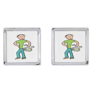 Farting Man Cufflinks