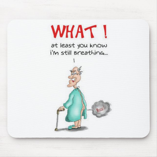 Farting Old Man Mouse Pad (Front)