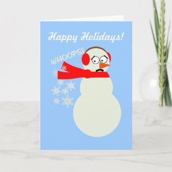 Farting Snowman Cartoon Holiday Card by bizcardia_emporium at Zazzle