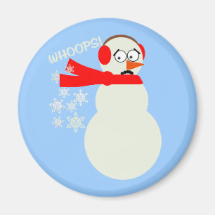 Farting Snowman Cartoon Magnet