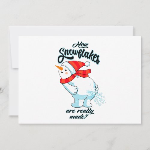 Farting Snowman How Snowflakes Are Really Made Holiday Card