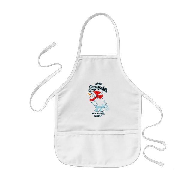 Farting Snowman How Snowflakes Are Really Made Kids' Apron (Front)