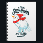Farting Snowman How Snowflakes Are Really Made Notebook<br><div class="desc">This funny farting snowman design will tickle your funny bone and warm your heart with a unique take on the science behind snowflake formation. Leading to some wind-derful revelations about snowflakes</div>