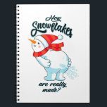 Farting Snowman How Snowflakes Are Really Made Notebook<br><div class="desc">This funny farting snowman design will tickle your funny bone and warm your heart with a unique take on the science behind snowflake formation. Leading to some wind-derful revelations about snowflakes</div>