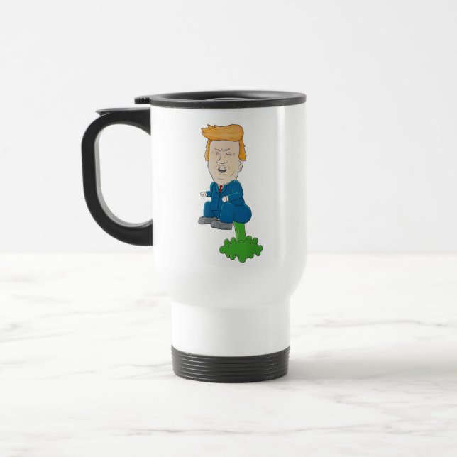 Farting Trump Travel Mug (Left)