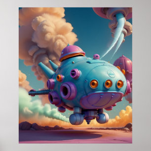 Farting UFO Invasion Prepare for Galactic Laughter Poster
