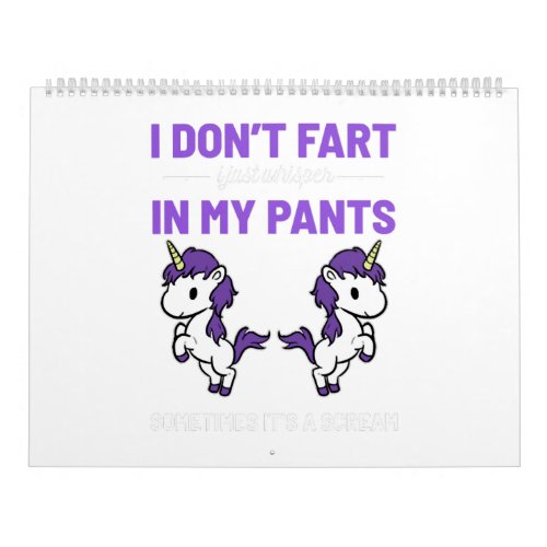 Farting Unicorn Dont Fart Pony Magical Horse Poop Calendar