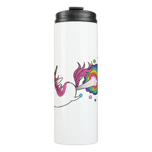 Farting Unicorn Rainbow funny farting unicorn Thermal Tumbler