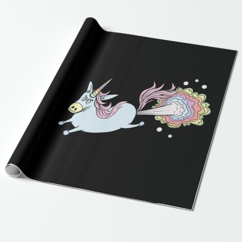 Farting Unicorn Rainbow funny farting unicorn Wrapping Paper