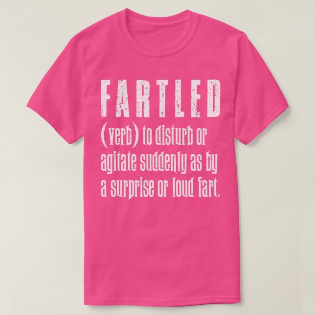 Fartled Vintage White Text T-Shirt (Design Front)