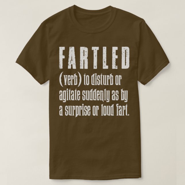 Fartled Vintage White Text T-Shirt (Design Front)