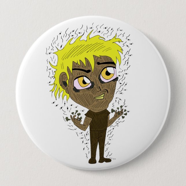 Farty Fingers  Chibi Button (Front)