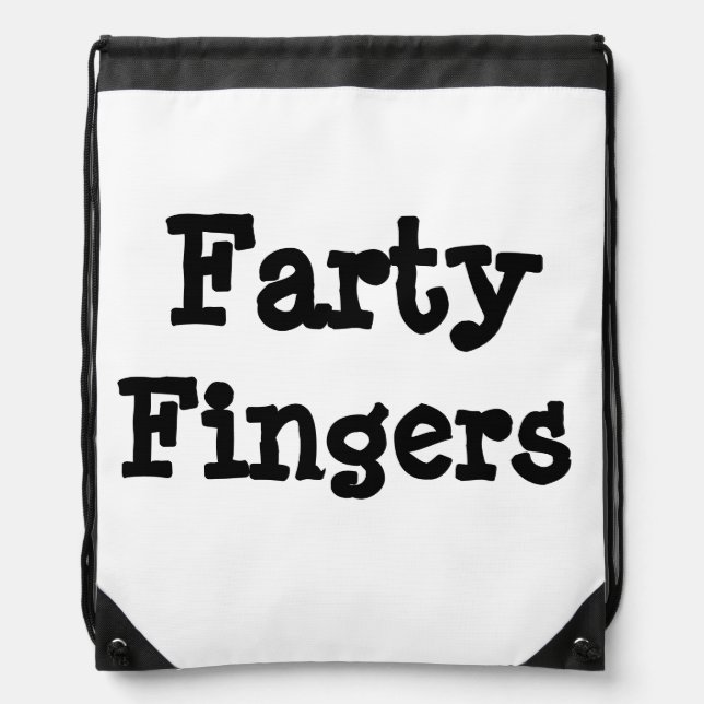 Farty Fingers Drawstring Bag (Front)