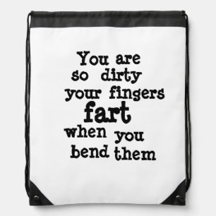Farty Fingers line Drawstring Bag