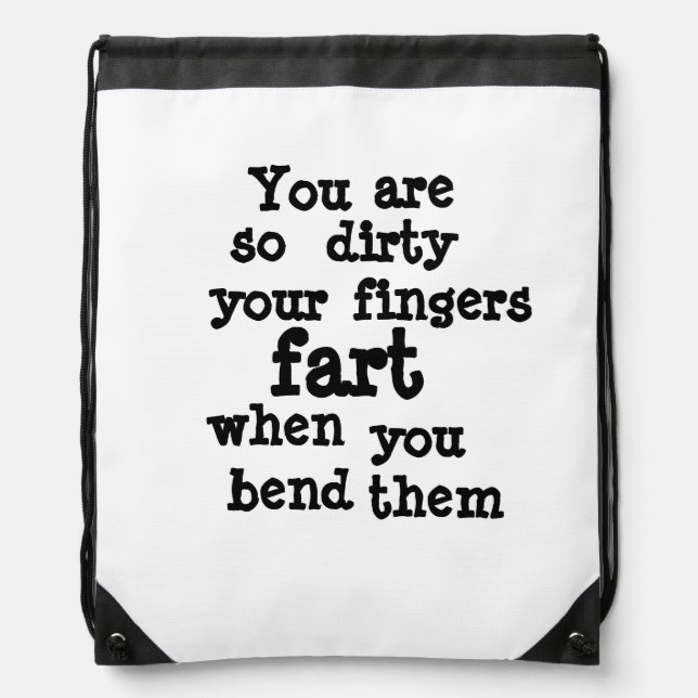 Farty Fingers  line Drawstring Bag (Front)