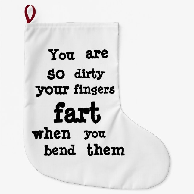 Farty Fingers  line Large Christmas Stocking (Front)