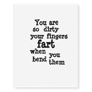 Farty Fingers  line Temporary Tattoos