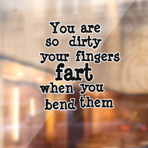 Farty Fingers  line Window Cling