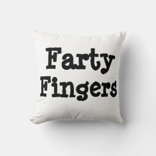 Farty Fingers Throw Pillow