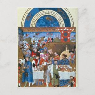 Fascimile of January: banquet scene Postcard