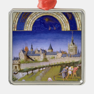 Fascimile of June: Haymaking Metal Ornament