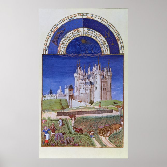 Fascimile of September: harvesting grapes Poster (Front)