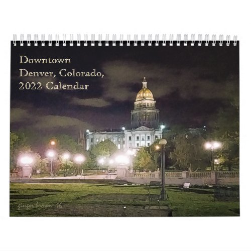 Fascinating 2022 Downtown Denver Co Photo Art  Calendar
