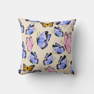 Fascinating butterfly patterns throw pillow