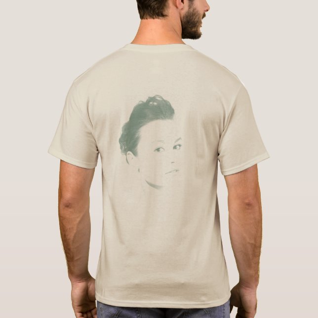 Fascinating Green Toned Woman Face T-Shirt (Back)