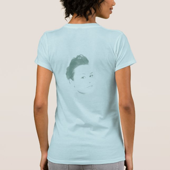 Fascinating Green Toned Woman Face T-Shirt (Back)