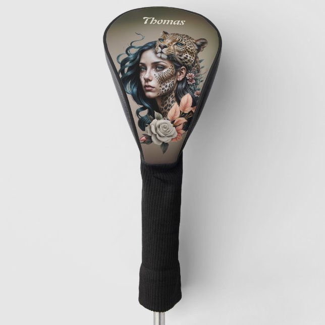 Fascinating interplay between the animal and human golf head cover (Front)