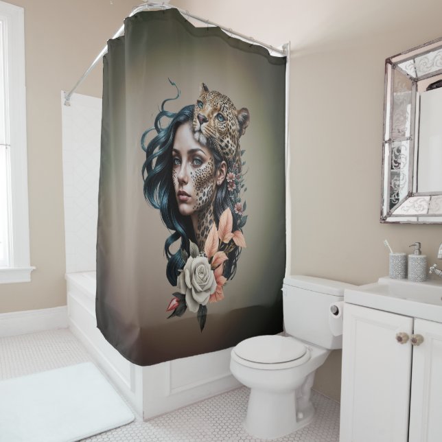 Fascinating interplay between the animal and human shower curtain (In Situ)