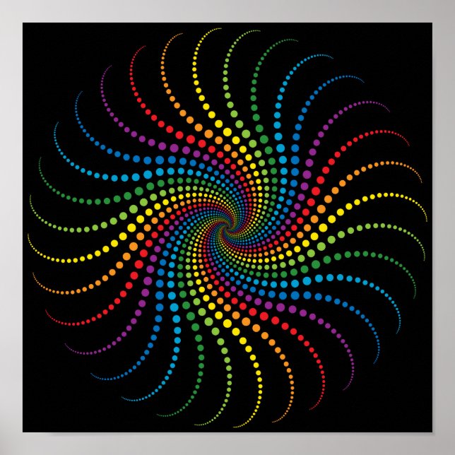 Fascinating Rainbow Spiral Poster (Front)