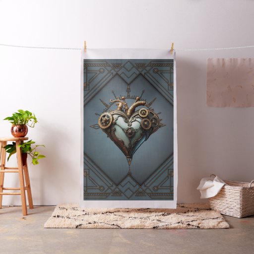 Fascinating steampunk heart fabric