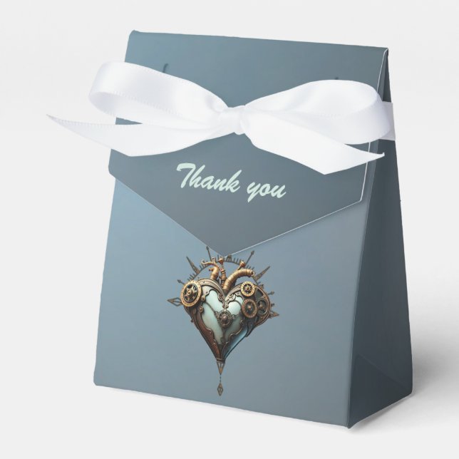 Fascinating steampunk heart  favor boxes (Front Side)