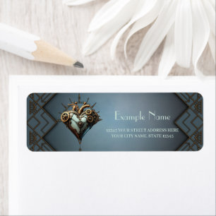 Fascinating steampunk heart label