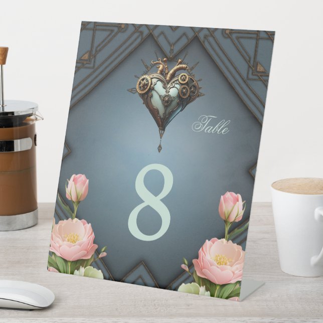 Fascinating steampunk heart  pedestal sign (In SItu)