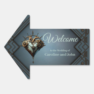 Fascinating steampunk heart  sign