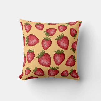Fascinating Strawberry Pattern Throw Pillow