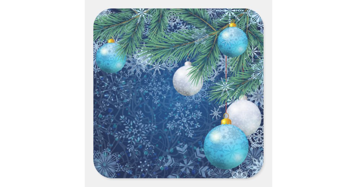 Fascinating White Christmas Square Sticker | Zazzle