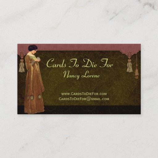 Customizable Fascination in Green, Gold &amp; Rose Business Cards