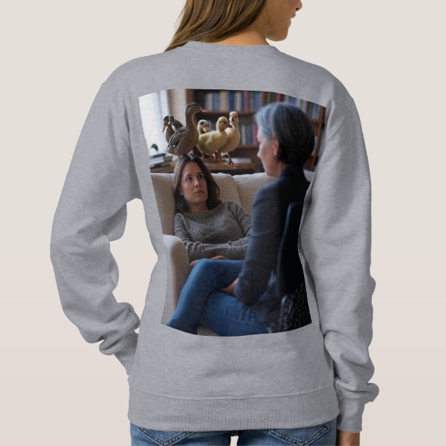 Fascination With Ducks women gray sweatshirt back (Back)