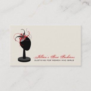 Fascinator Hat Stand Clothing Store Boutique Business Card