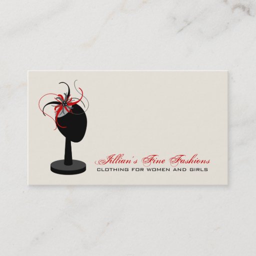 Customizable Fascinator Hat Stand Clothing Store Boutique Business Cards