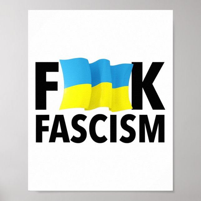 Fascism - Censored With Ukrainian Flag  Poster (Front)