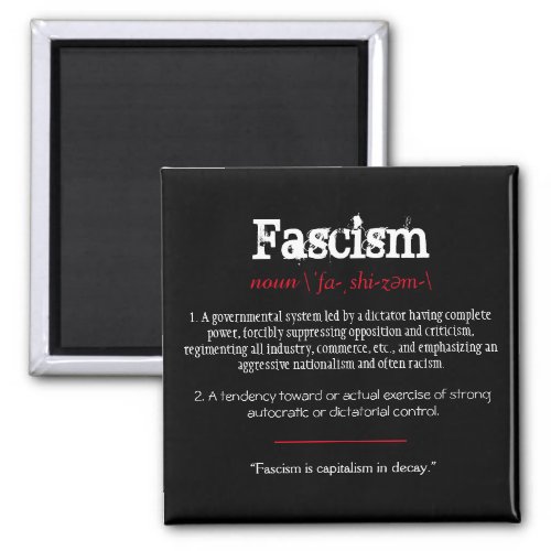 Fascism Definition Political Statement Red Magnet