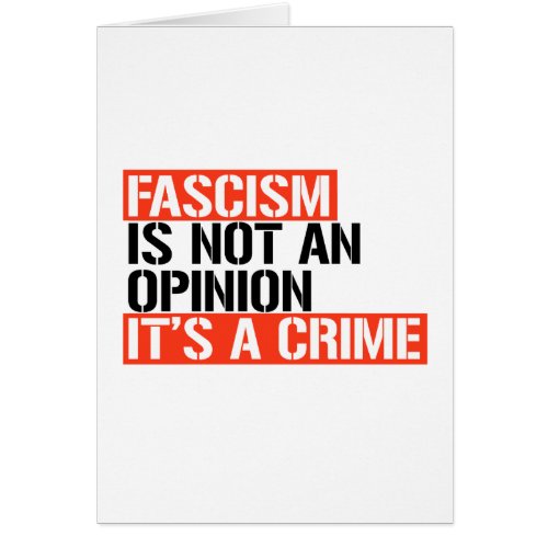 Fascism is not an opinion