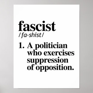 Fascist Definition - A politician who exercises su Poster