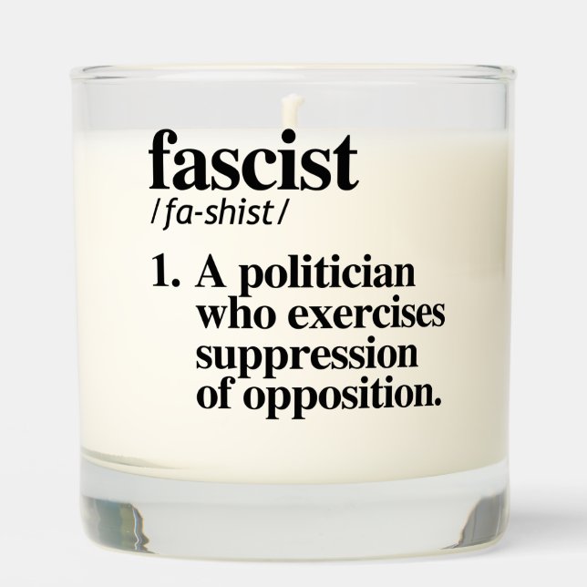 Fascist Definition Scented Candle (Front)