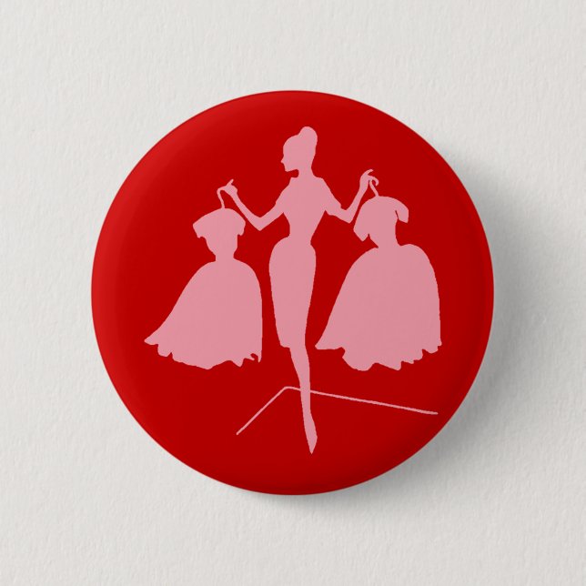 Fashiion Silhouette Pinback Button (Front)